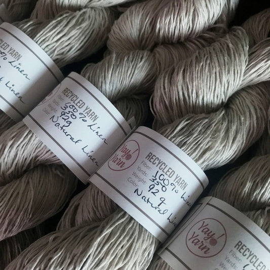 RECYCLED 100% Linen Yarn - Natural Linen